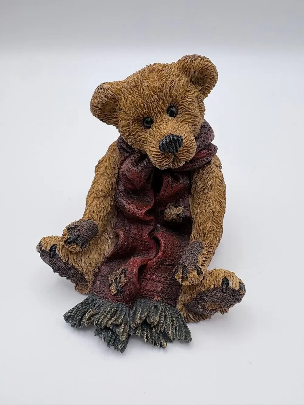 Vintage 1993 Brown Teddy Bear with Red Scarf Boyds Bears & Friends Figurine